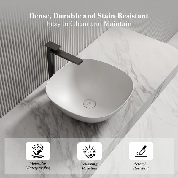 MonBlari TW-A106 Solid Surface Vessel Sink Bathroom Wash Basin 430mm