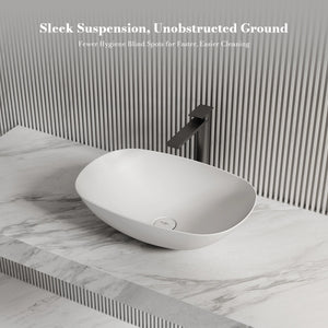 MonBlari TW-A107 Oval Solid Surface Bathroom Vessel Sink 540mm