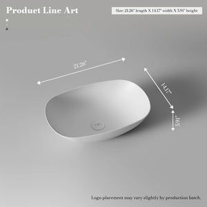 MonBlari TW-A107 Oval Solid Surface Bathroom Vessel Sink 540mm