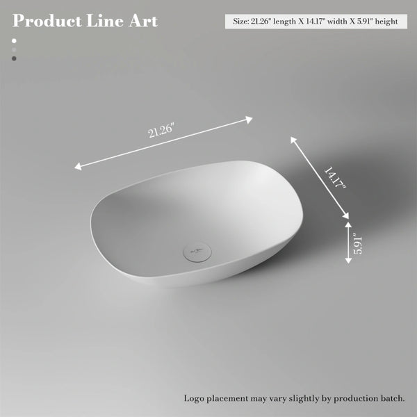 MonBlari TW-A107 Oval Solid Surface Bathroom Vessel Sink 540mm