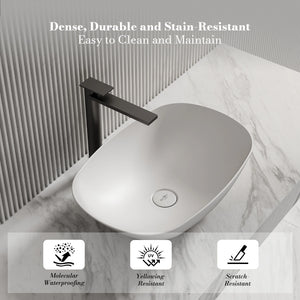 MonBlari TW-A107 Oval Solid Surface Bathroom Vessel Sink 540mm