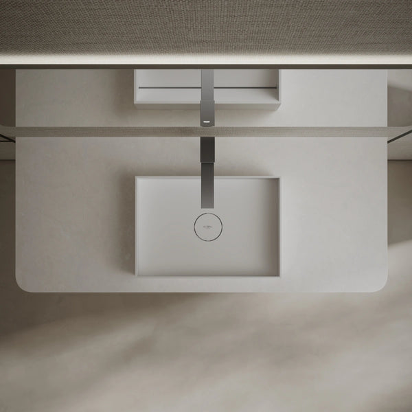 MonBlari TW-A112 White Solid Surface Vessel Sink Bathroom Sink 450mm-500mm