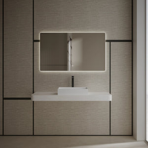 MonBlari TW-A112 White Solid Surface Vessel Sink Bathroom Sink 450mm-500mm