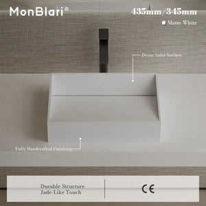 MonBlari TW-A113 Solid Surface Vessel Bowl Sink Bathroom Sink 450mm - 600mm