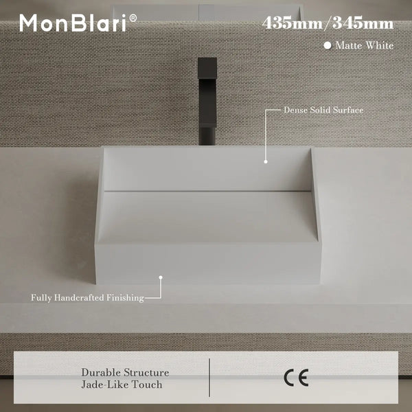 MonBlari TW-A113 Solid Surface Vessel Bowl Sink Bathroom Sink 450mm - 600mm