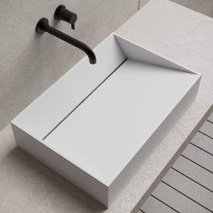 23.6 Inch MonBlari Solid Surface Vessel Bowl Sink Bathroom Sink TW-A113-LeftTop