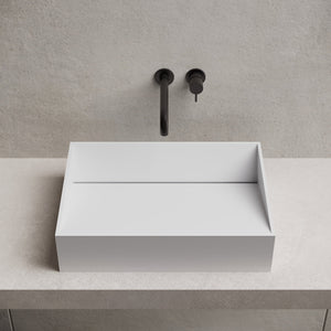 23.6 Inch MonBlari Solid Surface Vessel Bowl Sink Bathroom Sink TW-A113-FrontTop