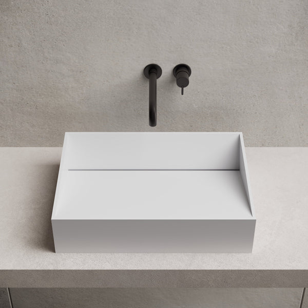 23.6 Inch MonBlari Solid Surface Vessel Bowl Sink Bathroom Sink TW-A113-FrontTop
