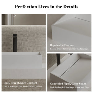 MonBlari TW-A113 Solid Surface Vessel Bowl Sink Bathroom Sink 450mm - 600mm