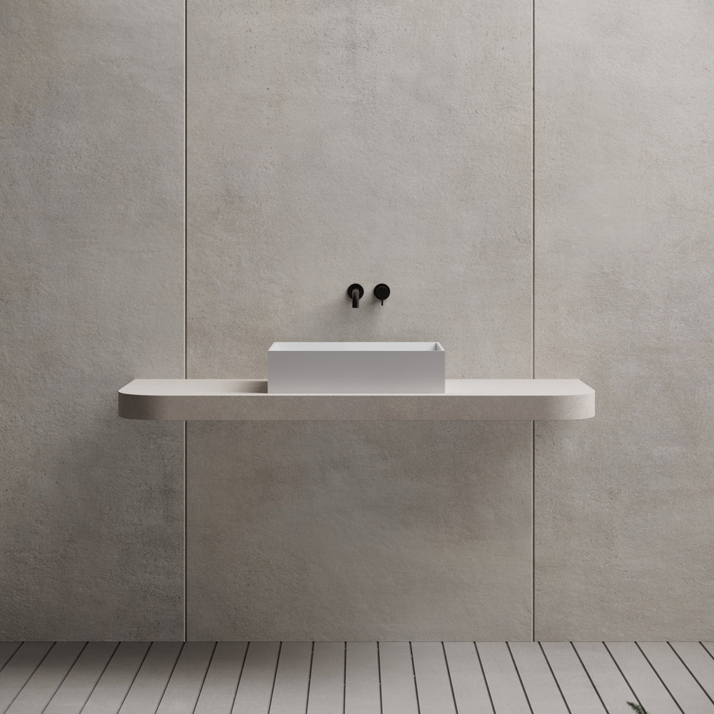 23.6 Inch MonBlari Solid Surface Vessel Bowl Sink Bathroom Sink TW-A113-FrontView