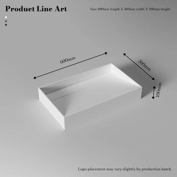 MonBlari TW-A160 Rectangular Solid Surface Vessel Sink Bathroom Sink 600mm