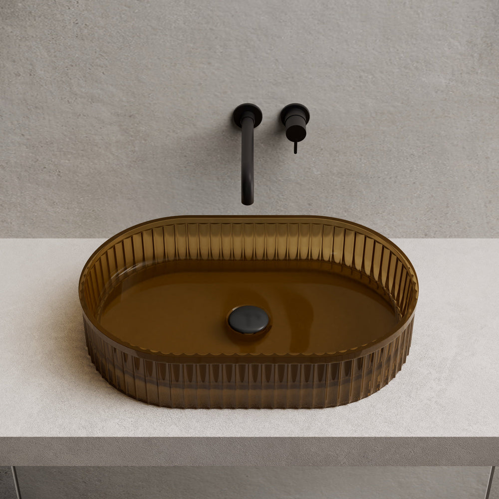 21.7 Inch MonBlari Resin Vessel Bowl Sink Bathroom Sink TW-A8121T-CT22-FrontView