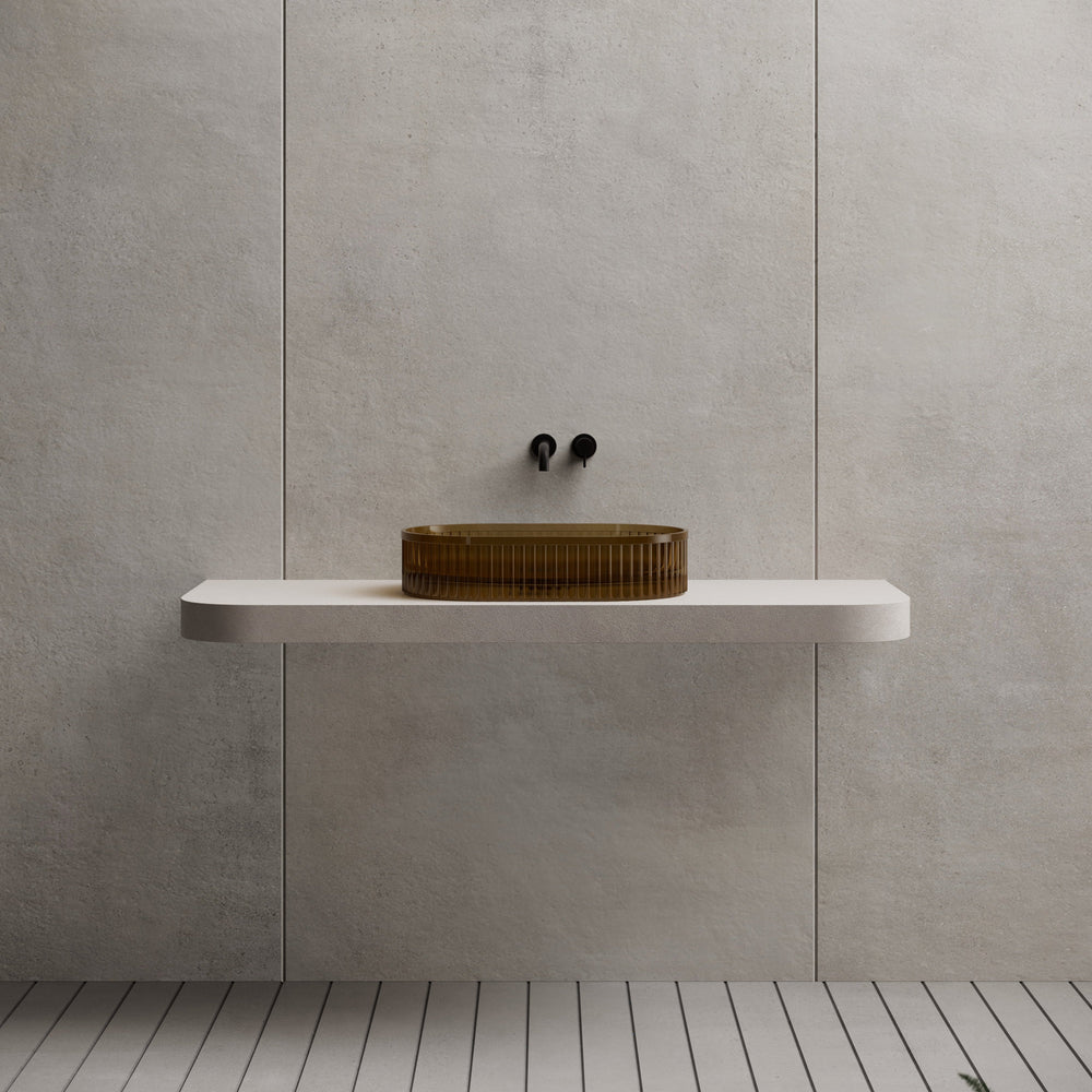 21.7 Inch MonBlari Resin Vessel Bowl Sink Bathroom Sink TW-A8121T-CT22-FrontView