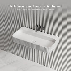 MonBlari TW-G261 VENUS SERIES Solid Surface Wall Mount Sink Fluted