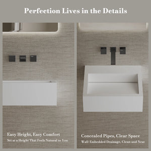 MonBlari TW-G271 Solid Surface Wall-mount Wash Basin 450mm