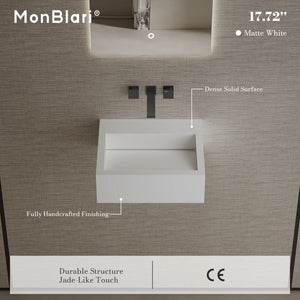 MonBlari TW-G271 Solid Surface Wall-mount Wash Basin 450mm