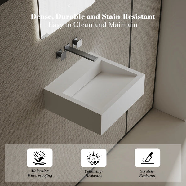 MonBlari TW-G271 Solid Surface Wall-mount Wash Basin 450mm
