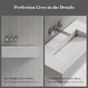 MonBlari TW-G273 SERENE SERIES Solid Surface Wall Mount Bathroom Sink 800mm