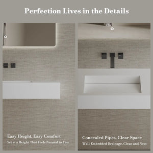 MonBlari TW-G275 Solid Surface Wall Hung Sink Bathroom Basin 1000mm