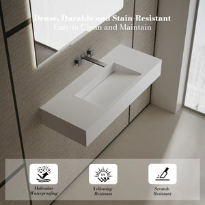 MonBlari TW-G275 Solid Surface Wall Hung Sink Bathroom Basin 1000mm