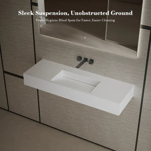 MonBlari TW-G276 Rectangular Solid Surface Wall Mount Sink 1200mm