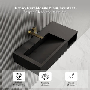 MonBlari TW-G281 Solid Surface Wall Mount Vessel Bathroom Sink 800mm