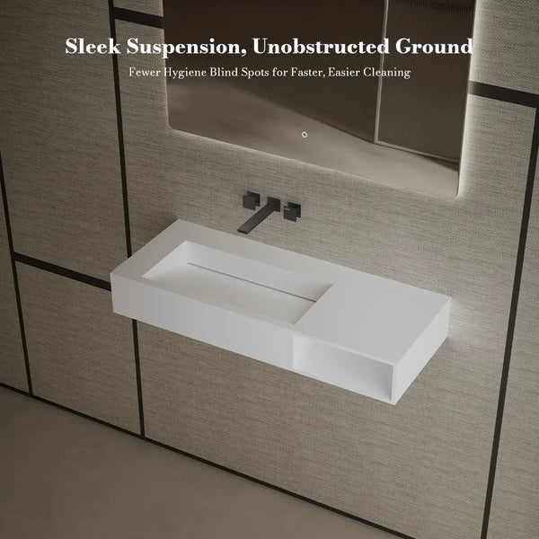 MonBlari TW-G282 Solid Surface Basin Wall Mount Sink 1000mm