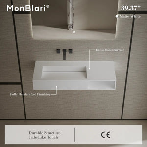 MonBlari TW-G282 Solid Surface Basin Wall Mount Sink 1000mm