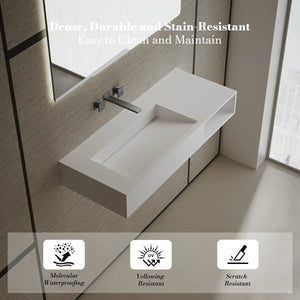 MonBlari TW-G282 Solid Surface Basin Wall Mount Sink 1000mm