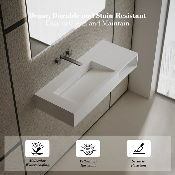 MonBlari TW-G282 Solid Surface Basin Wall Mount Sink 1000mm