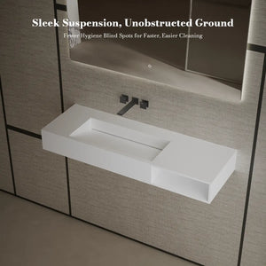 MonBlari TW-G283 Solid Surface Sink Wall Mount Sink for Bathroom 1000mm