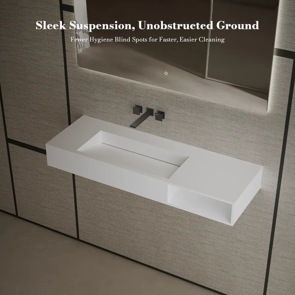 MonBlari TW-G283 Solid Surface Sink Wall Mount Sink for Bathroom 1000mm