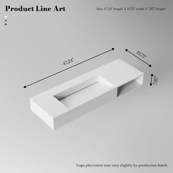 MonBlari TW-G283 Solid Surface Sink Wall Mount Sink for Bathroom 1000mm
