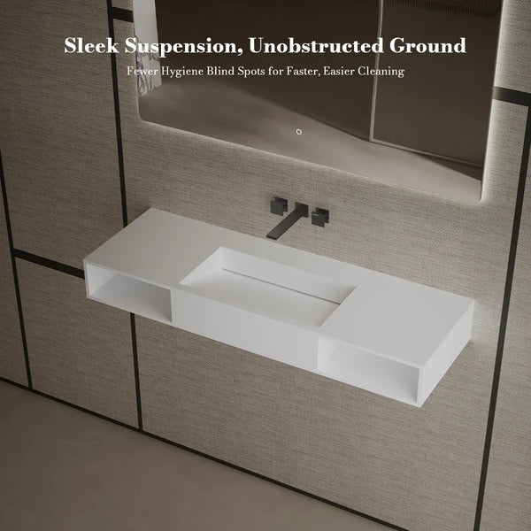 MonBlari TW-G285 Solid Surface Sink Wall Hung Sink for Bathroom 1200mm
