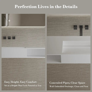 MonBlari TW-G285 Solid Surface Sink Wall Hung Sink for Bathroom 1200mm