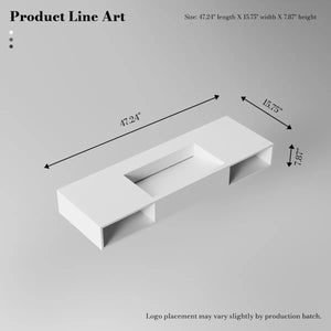 MonBlari TW-G285 Solid Surface Sink Wall Hung Sink for Bathroom 1200mm