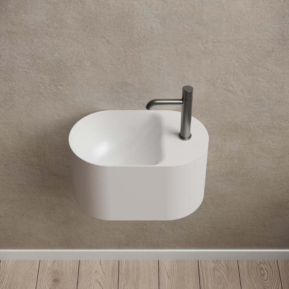 19.7 Inch MonBlari Solid Surface Wall Mount Sink TW-G901-FrontView