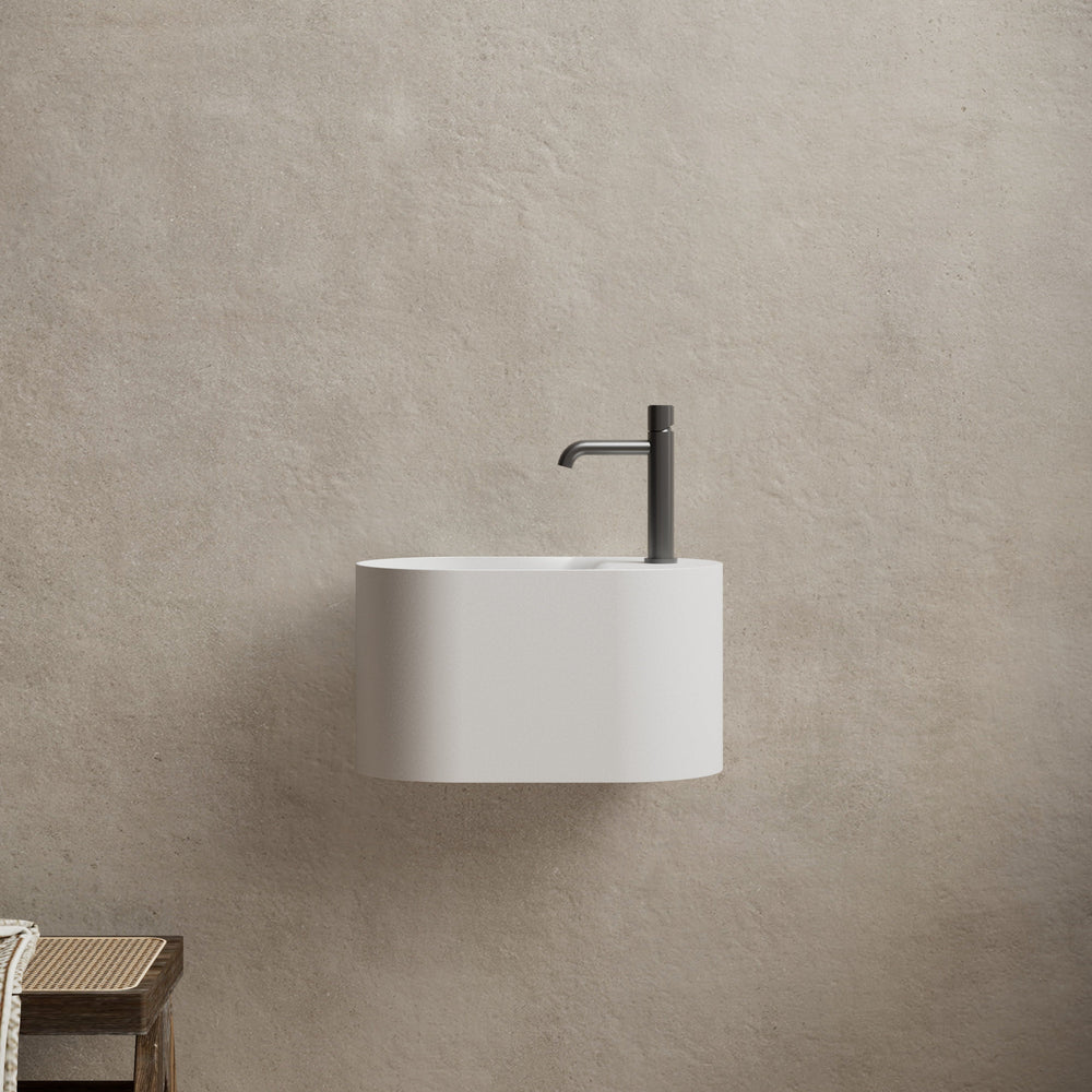 19.7 Inch MonBlari Solid Surface Wall Mount Sink TW-G901-FrontView