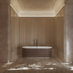 MonBlari TW-M51 Wood Veneer Acrylic Freestanding Bathtub 1700mm