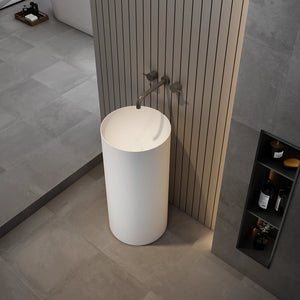 MonBlari TW-Z201 Solid Surface Bathroom Pedestal Sink