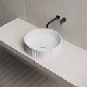 16 Inch MonBlari Solid Surface Vessel Bowl Sink Bathroom Sink TWA8129MW-RightTopView