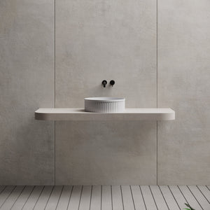 16 Inch MonBlari Solid Surface Vessel Bowl Sink Bathroom Sink TWA8129MW-FrontView