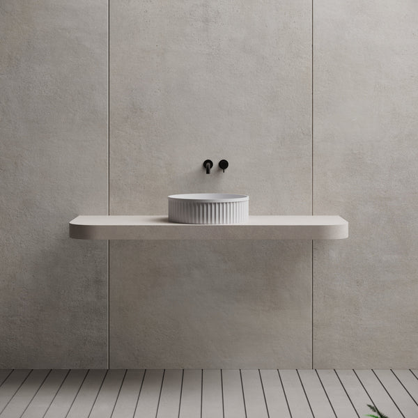 16 Inch MonBlari Solid Surface Vessel Bowl Sink Bathroom Sink TWA8129MW-FrontView