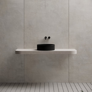 15.7 Inch MonBlari Solid Surface Vessel Bowl Sink Bathroom Sink A8129MW-Front View