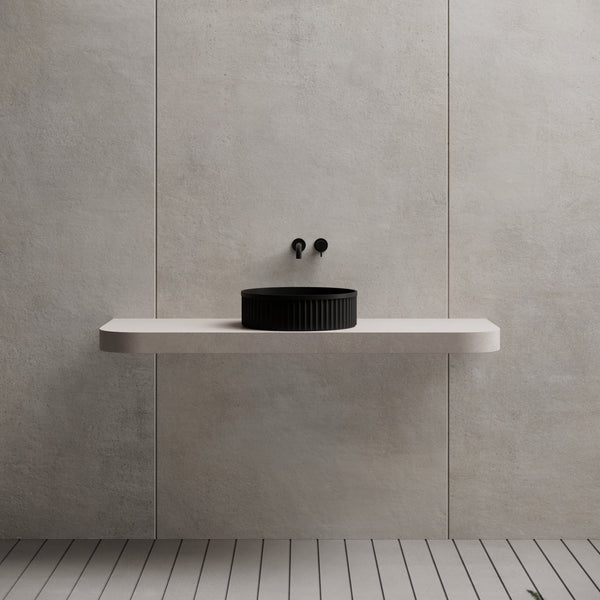 15.7 Inch MonBlari Solid Surface Vessel Bowl Sink Bathroom Sink A8129MW-Front View