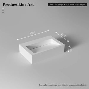 MonBlari TW-G272 Solid Surface Wall Mount Sink Bathroom Wash Basin 600mm