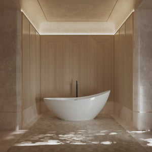MonBlari XA-118 White Acrylic Single Slipper Bathtub 1835mm