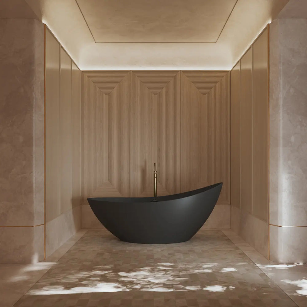 MonBlari XA-118 Black Acrylic Single Slipper Bathtub 1835mm