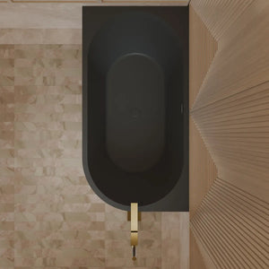 MonBlari XA-190L Black Acrylic Corner Bathtub 1500mm - 1700mm