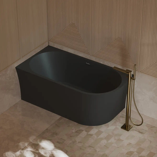 MonBlari XA-190L Black Acrylic Corner Bathtub 1500mm - 1700mm
